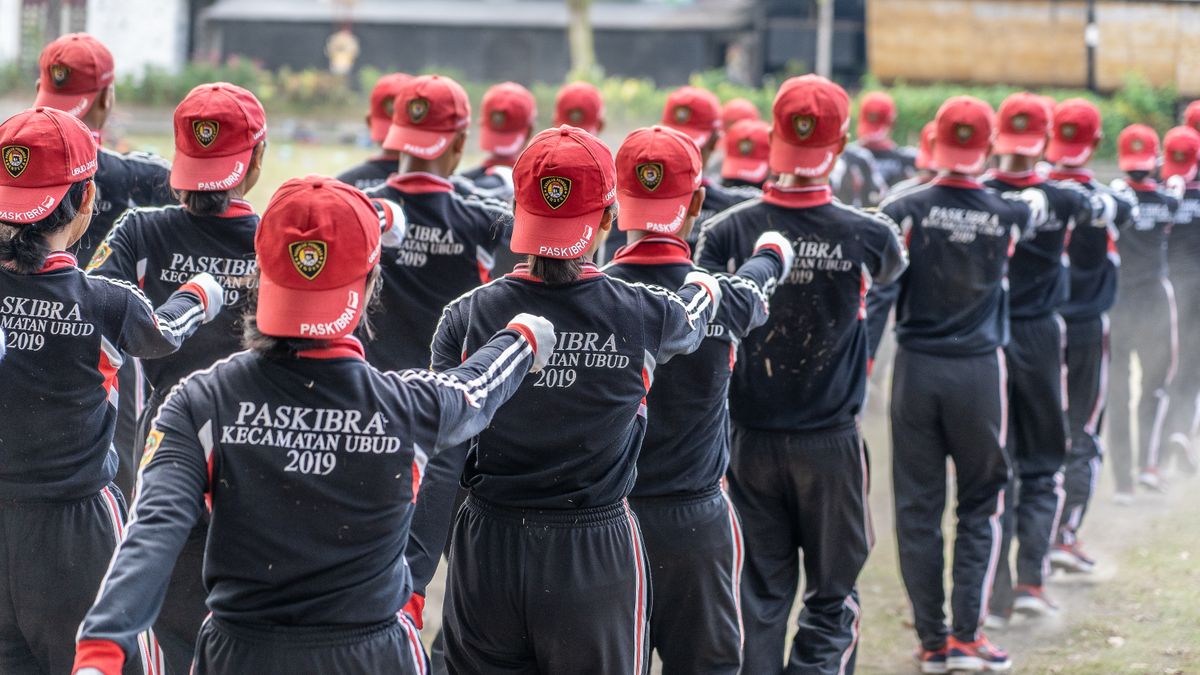 Reserve component members standing in formation during a drill weekend
