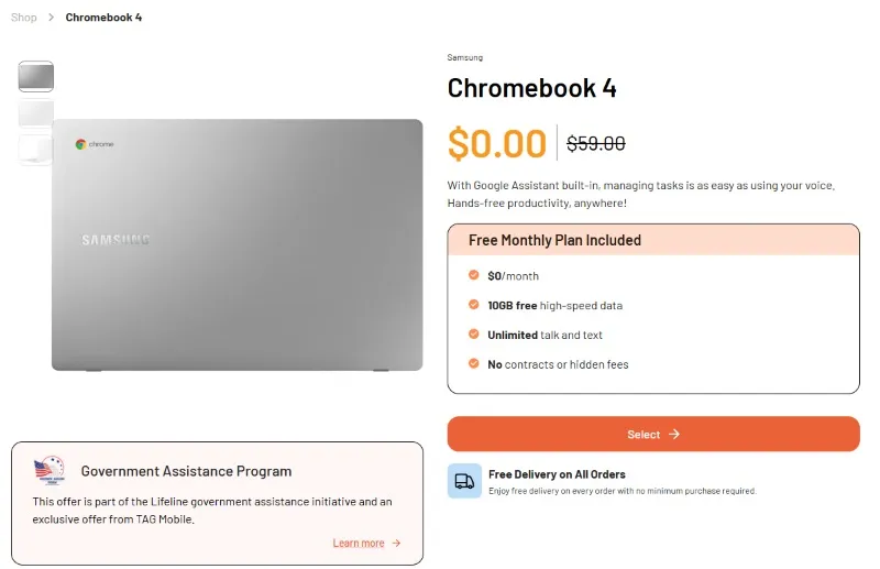 free laptop for high school students chromebook 4