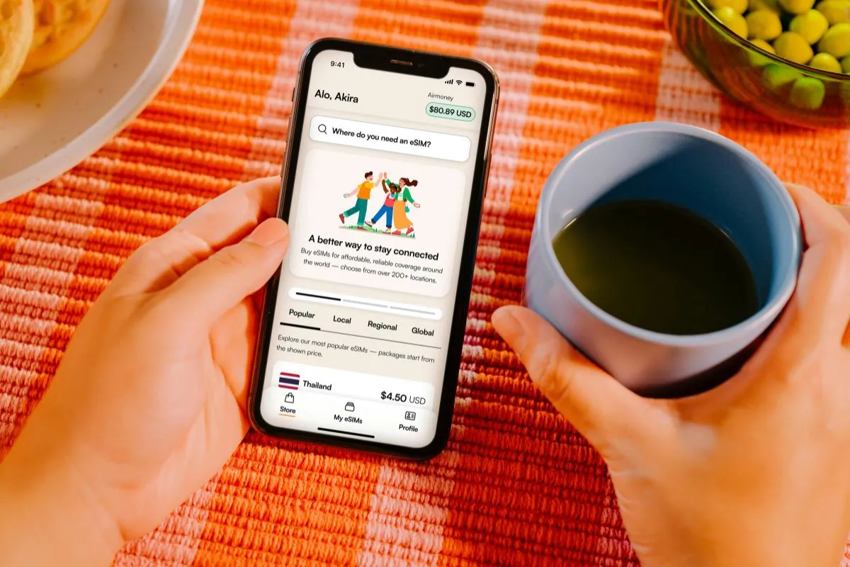 A person setting up an eSIM mobile plan on their smartphone
